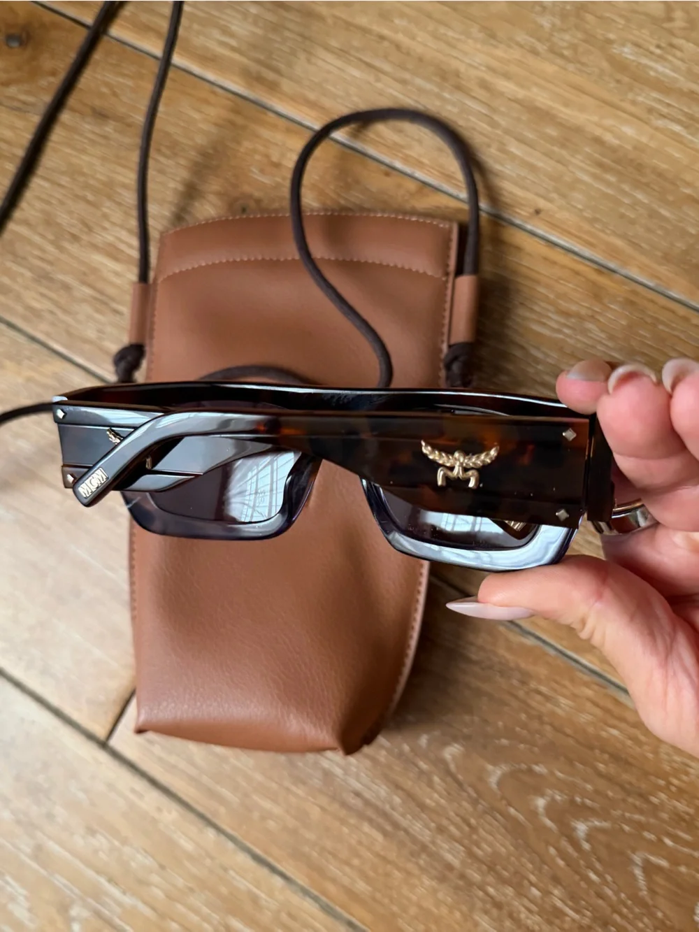 MCM Rectangular Sunglasses – Blue Havana